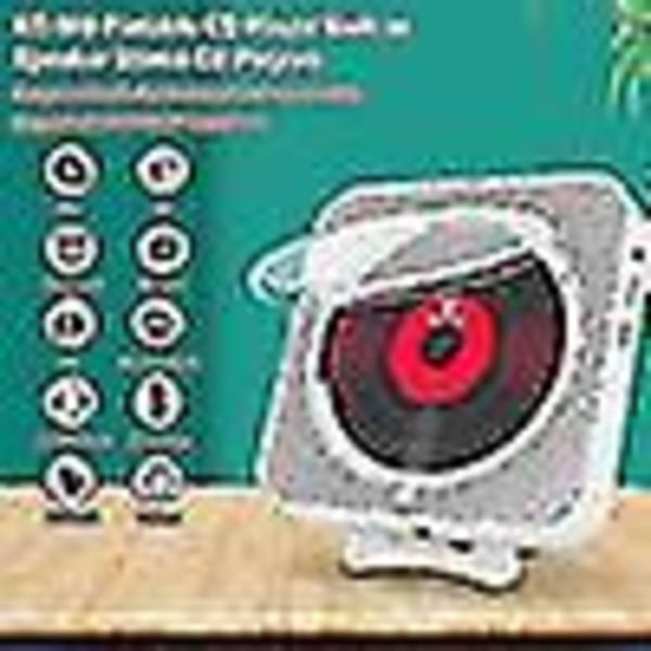 Bärbar CD-spelare Bluetooth-högtalare Stereo CD-spelare LED-skärm Väggmonterbar CD-musikspelare med IR-fjärrkontroll FM-radio