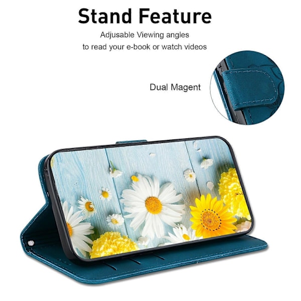 Til Xiaomi Poco F7 Pro 5G F7 Ultra 5G Redmi K80 Pro 5G K80 5G Etui Lily Blomst Præget Læder Telefon[D] Multicolor Dark Blue