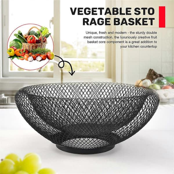 Fruktskål i metallnät för kök, mittpunkt - 25 cm [D] black