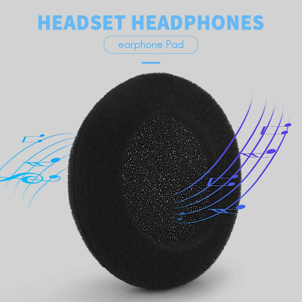 4 Par 55mm Erstatningsøreputer for Hodetelefoner Black