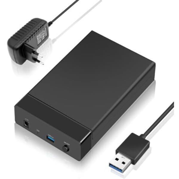 3,5\" Harddisk Kabinet - 5 Gbps USB 3.0 til SATA - Eksternt Harddisk Kabinet til 2,5\" og 3,5\" SSD'er op til 16TB med DC Strømadapter - (D)