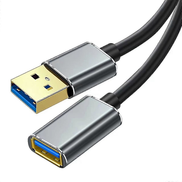 Usb 3.0 -tyyppinen urosliitin naarasliittimeen 2 m jatkokaapeli lataamiseen ja synkronointiin, musta