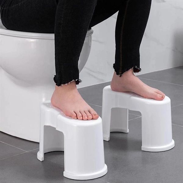 Squatty Potty 2-delt Toalettsete Riser for Forstoppelse Lindring[D] Vit white
