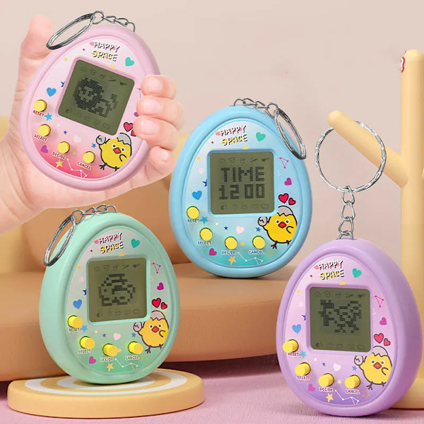 Elektroniske kæledyrsspil Virtuel Tamagotchi Nostalgisk Virtuel Cyber Digitale Dyr Legetøj til børn (D) color Pink-2