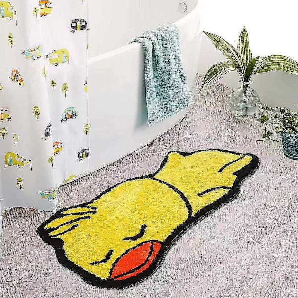 Tflycq Flockad Frukt Persikaformad Matta Hem Entrématta Sovrum Badrum Dörr Halksäker Matta Absorberande Fotmatta - Anka, 19.7\"x31.5\"