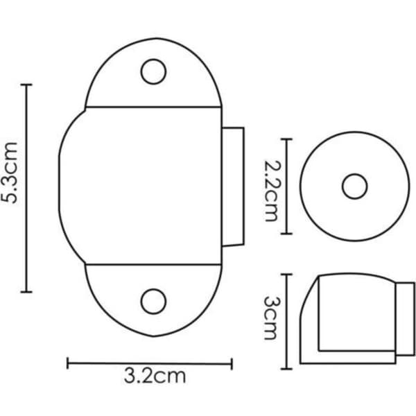 Magnetisk dørstopper, gulvmontert, børstet metall, sølv 0.3 kg