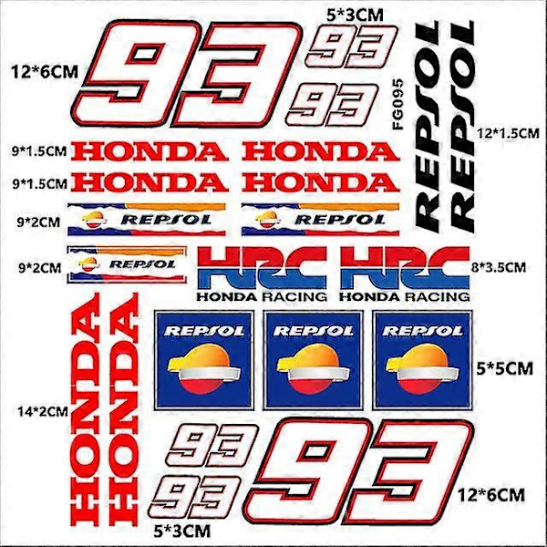 Dekaler för Honda Motorcykel Tank Logo Kit FG095