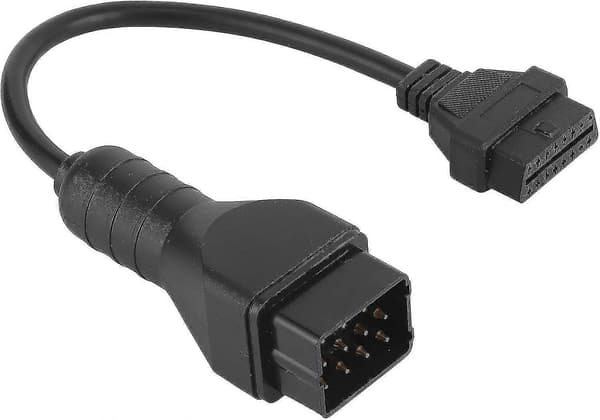 Bil Diagnosekabel 12 Pin til 16 Pin OBD2 Koblingsadapter Forlengelse Biltilbehør for Renault[D]