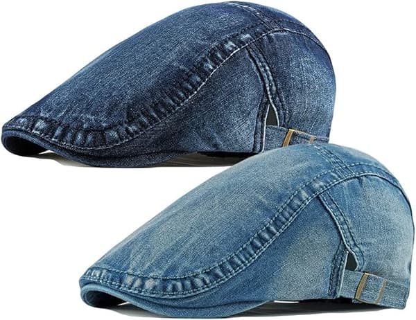 Herr Denim 2-Pack Newsboy Hattar för Ivy Style[D]