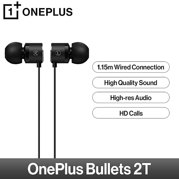 OnePlus Bullets 2T Hörlurar Type-C In-Ear Headset med Fjärrkontroll och Mikrofon 1.15M Trådbunden Kompatibel med OnePlus