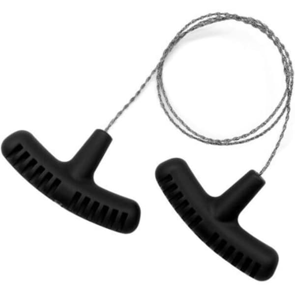 Mini sav af rustfrit ståltråd, håndtrukket, multifunktionelt værktøj til skæring af træ i haven og under camping, sort, 63 cm (D)