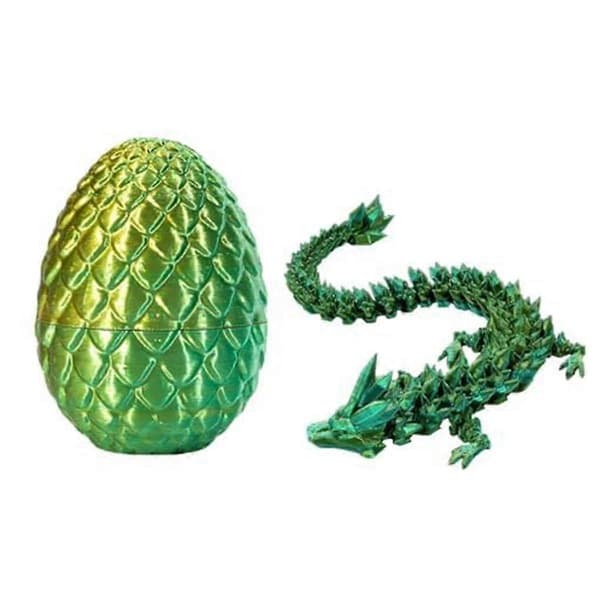 Drageegg, påskeegg, 30 cm drageleke, drageegg med drage inni, 3D-printet drage [D] Green