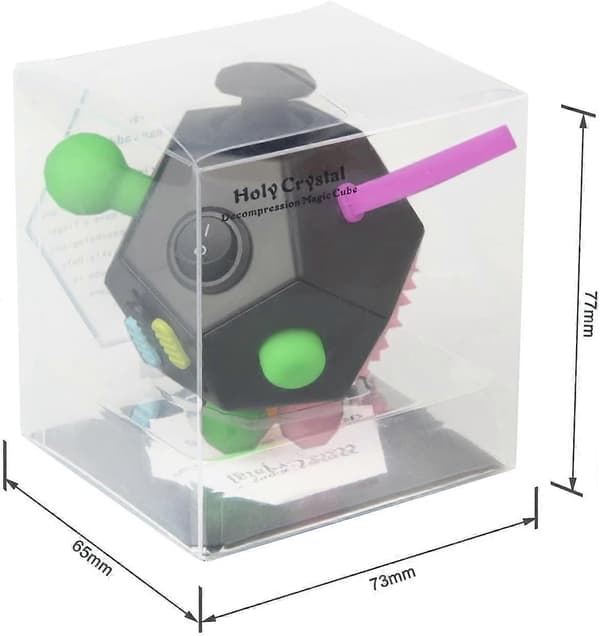 Cube Fidget Leker Cube Stress Relief Fidget Angstlindrende Leker 12 Sider Dekompresjon Sensorisk Fingerleke[D] 8X6.5X0.25cm