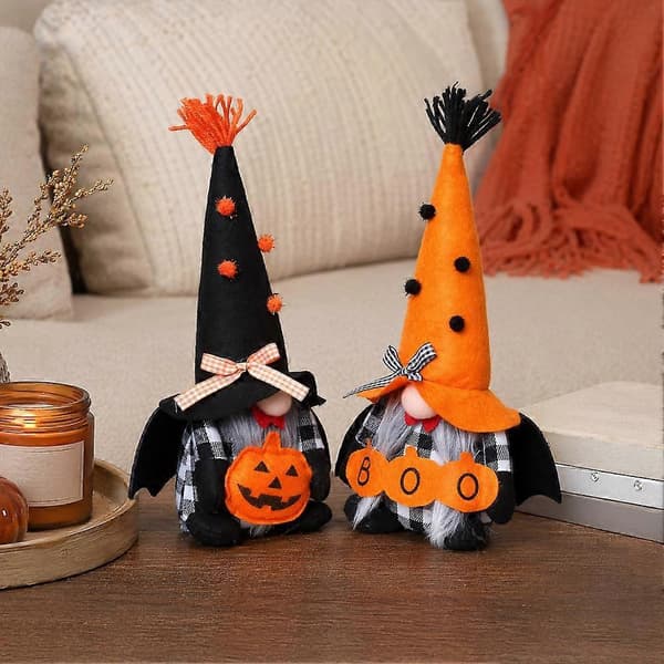 Halloween Gnome Plysdekoration Græskarfigur (D) Men