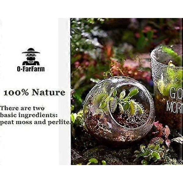 Kødædende Plante Jordblanding 4qt, Sphagnum Tørvemos Perlit Blanding 1:1 Forhold, Kødædende Jord til Venus, Soldug og Kandeplanter 1qt[D]