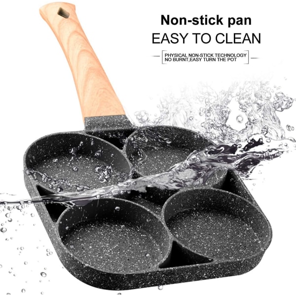 Ägg stekpanna Nonstick pannkakspannor 4-koppar köksredskap pannkakspanna omelettpanna äggkokare (yu-b) [kk]