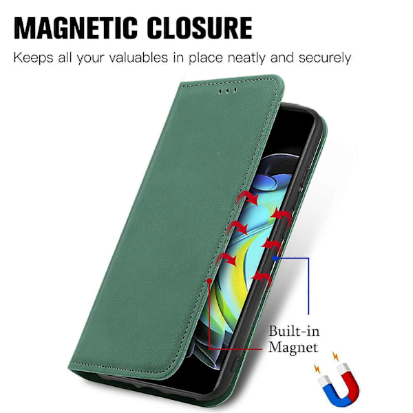 Fodral för Motorola MOTO Edge 20 Magnetiskt Stängande Läderplånboksfodral Housse Etui Stötsäkert -