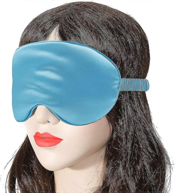 Sovmask i siden satin med elastiskt band, reseögonmask för kvinnor och män [D]