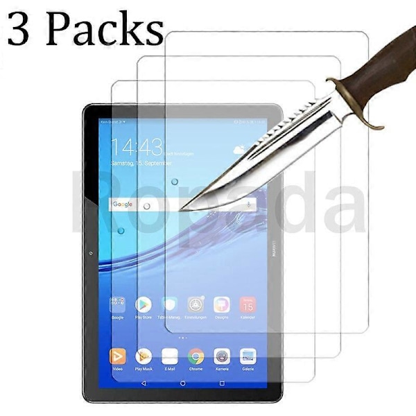 3 st. Glasskrosskydd för Huawei Mediapad T5 10.1' AGS2-W09/AGS2-W19 surfplatta skyddande film 9H hårdhet dammresistent Mdiapad T5 10.1 3PCS