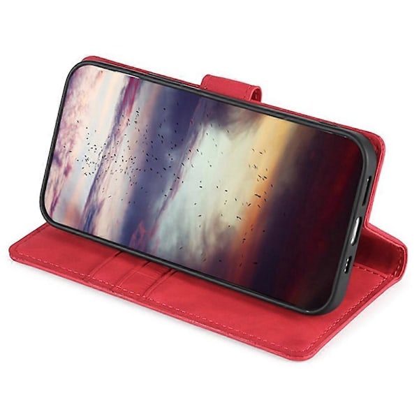 För Realme C75/Realme 14x 5G Läderfodral Plånboksställ Krokodiltextur Mobiltelefonskydd[D] Multicolor Red