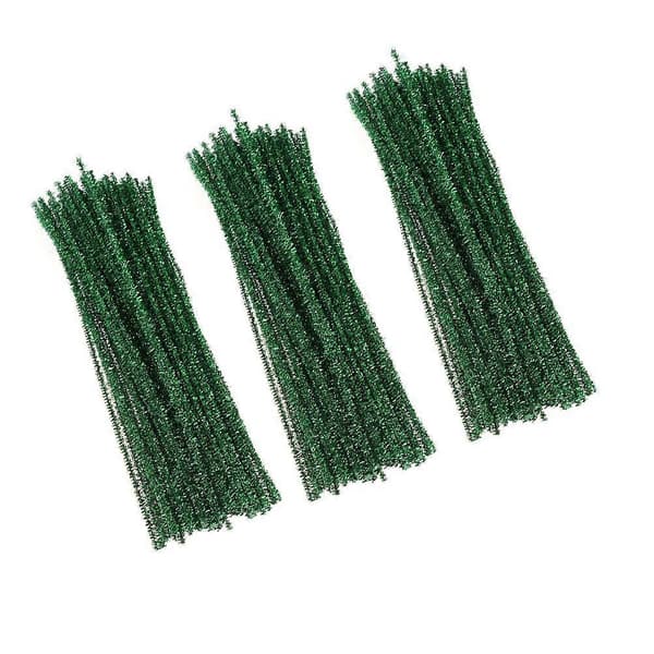 300 st DIY Böjbara Glitterpinnar, Böjbara Stänger, DIY Julpinnar (Grön)[D]