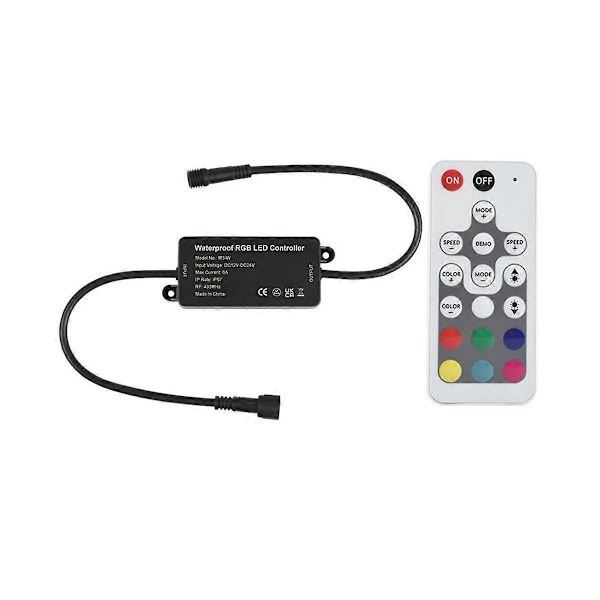 RGB LED-kontroller Dimmer LED-kontroller DC12-24V, RGB fargerik LED-lys med lyslist lampe kontroller dimmer
