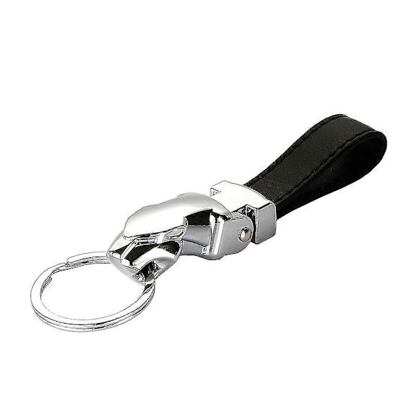 Bil Luksus Leopard Hoved Ægte Læder Nøglering Nøglering Holder Metal Nøgleringe Til Jaguar F-pace Xj Xe Xf Xj F-type E-pace-God