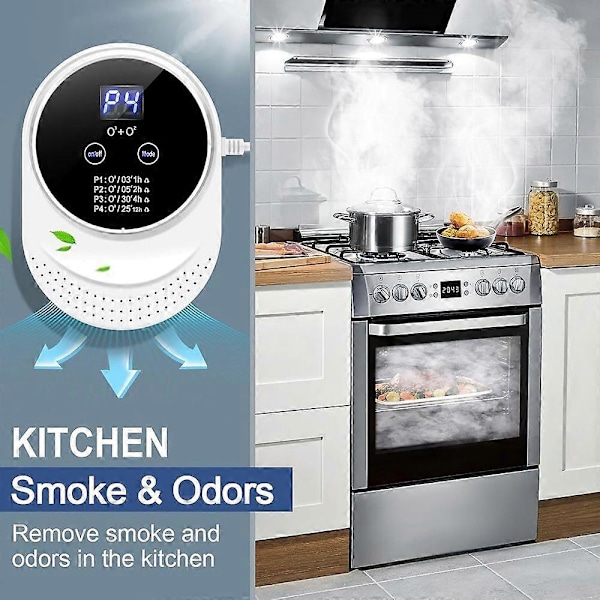 Ozon luftrenser, 5W, 150mg/t, til områder op til 30 kvm, 99% sterilisering og deodorisering, 4 driftstilstande, LCD, mini ozongenerator a[D]