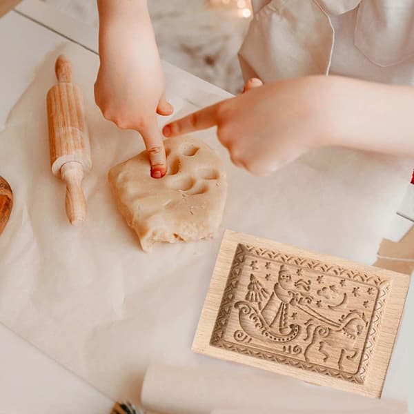 Julekageforme Træ Ingefærkageforme Julemand Clau Kageforme DIY Bagte Juleforme[D] F One Size