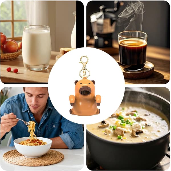 Mini skrivebordsventilator, bedårende capybara-formet taskevedhæng, bærbar ventilator til kopper og glas (D)