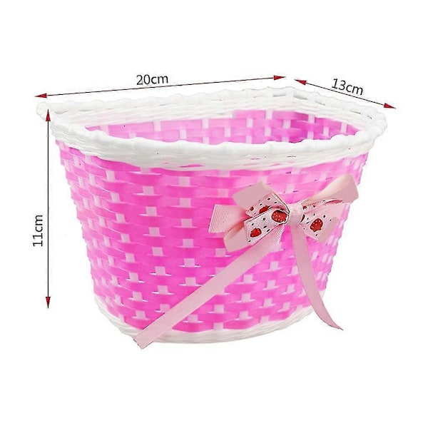 1 stk. Børn Drenge Piger Front Sløjfe Kurv Børn Cykel Shopping Støttehjul [D] Pink