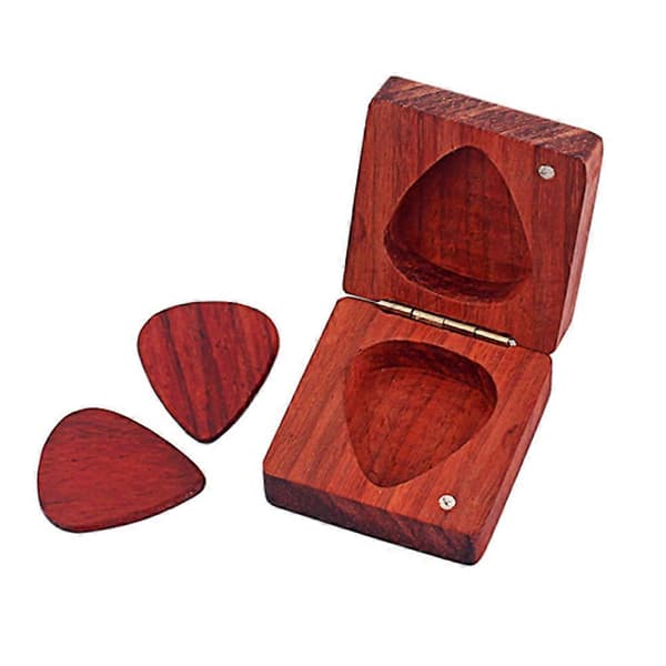 Guitar Plekter Opbevaringsboks Palisander Mørkerød Til Performance Opbevaring 1 Sæt[D] Red 4.05X2CM