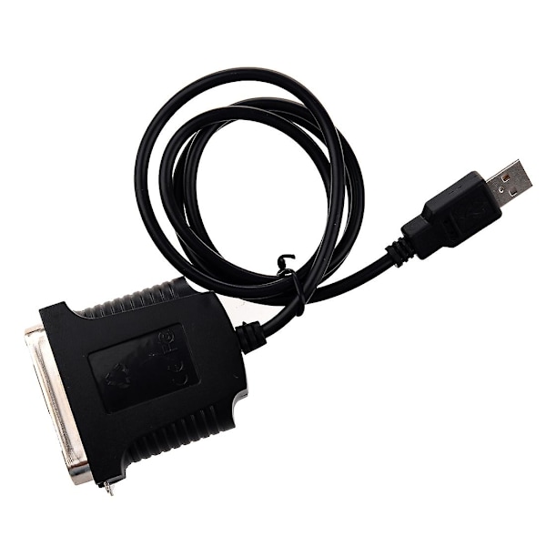 USB Printer Parallel Port 36-bens Han-Stik Konverteringskabel Sort