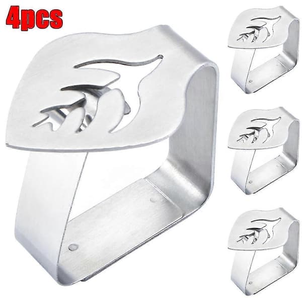 1/4/8/12 stk. Justerbar dukholder i rustfritt stål med blad-design [D] 4 pcs