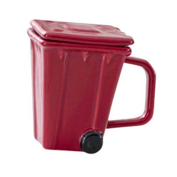 Kaffekopp Daglig Bruk Kopp Bar Tilbehør Vannkopp Kreativ Søppelkasse Krus Søppelbøtte Kopp for Iskaffe Frokost Juice[D] Red