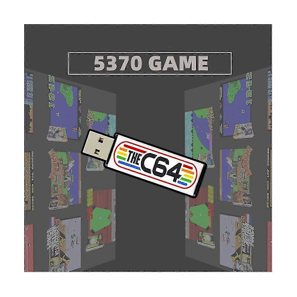 USB-pinne kompatibel med C64 Mini Retro Spillkonsoll Plug and Play USB-pinne U Disk Spilldisk med 5370 spill Photo Color