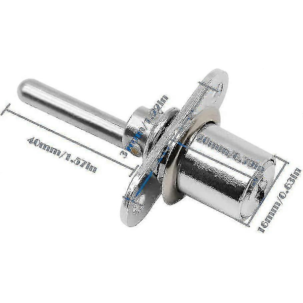 2 Stycken Lådlås Med Nyckel För Möbel Kolvlås För Skåp Monter Arkivskåp, Diameter 16mm, Längd 61mm (silver)[D]