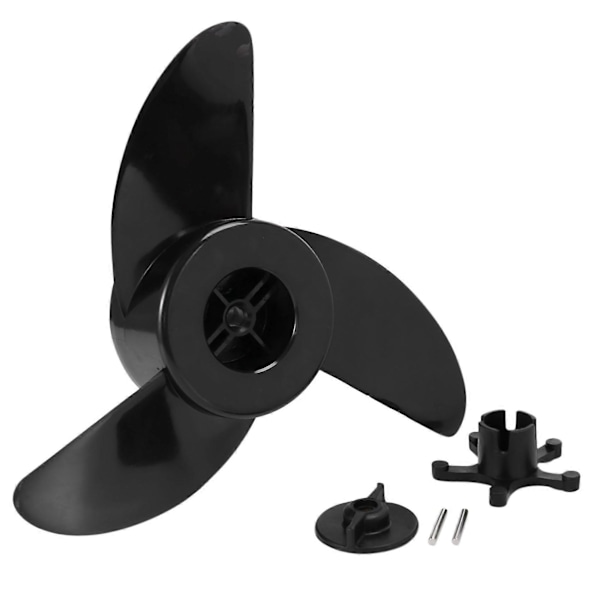 Båtmotor 3-Bladig Propeller Elektrisk Utombordare Trollingmotor Propeller och Fästmutter Marin Jolle Utombordare Black
