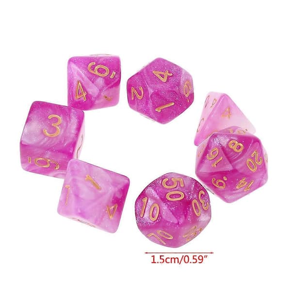 7 stk./sæt Dikromatiske D4 D6 D8 D10 D12 D20 Polyhedriske Terninger Tal Skiver Desktop Multicolor[D] Blue red