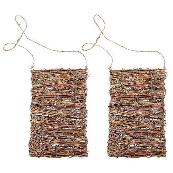 Vävd Väggkorg Vävd Blomkruka Ljusbrun 21x20x6cm Gård 2st[D] Light Brown 21.00X20.00X6.00CM