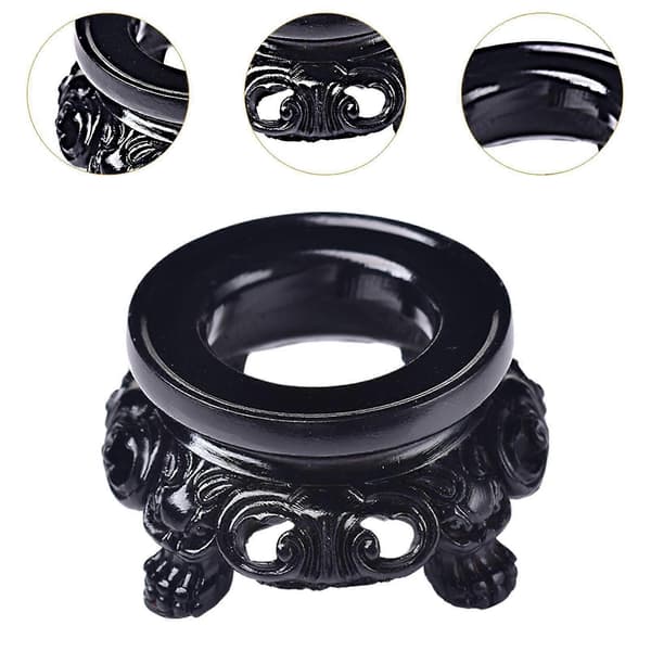 Crystal Ball Display Base Dekorativ Boligindretning til Kontor Stueindretning[D] Black Medium