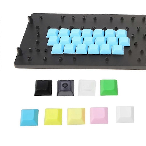 20 stk. DSA Profil 1U 1X Ugraverede PBT Blanke Tastkapper til Mekanisk Tastatur White