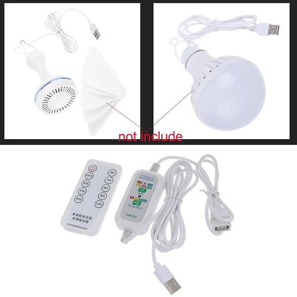 200 cm USB Förlängningssladd med 4 Hastighets Fjärrkontroll 2-12 Timmar Timer[D]