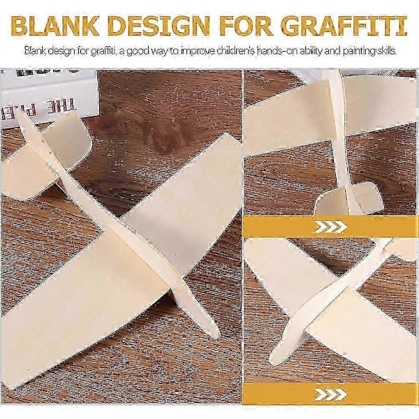 12 stk. træflymodel, saml fly DIY blankt malerfly til drenge og piger[D]