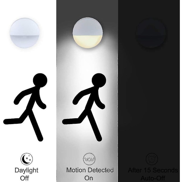 Bevegelsessensor Skaplys Stick Nattlys, Batteridrevet Trådløst Skaplys Naturhvitt, Automatisk Lys Nattlys 3 Stykker
