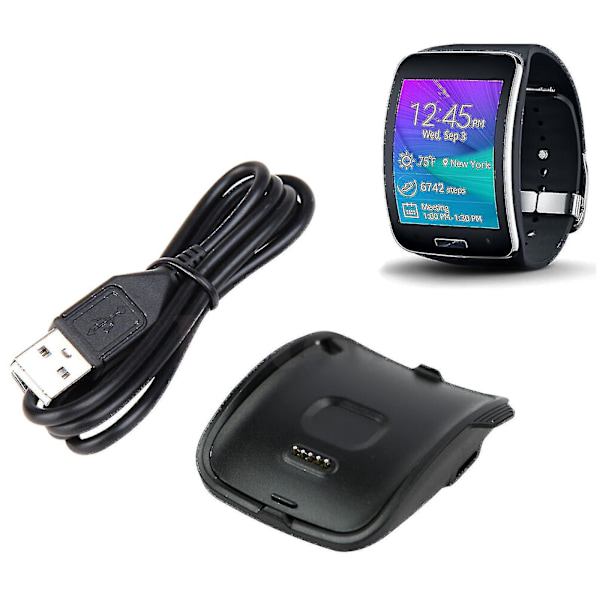 Ny Smartklokke Svart Lading Stativ Lader Dock For Samsung Gear S Sm-r750