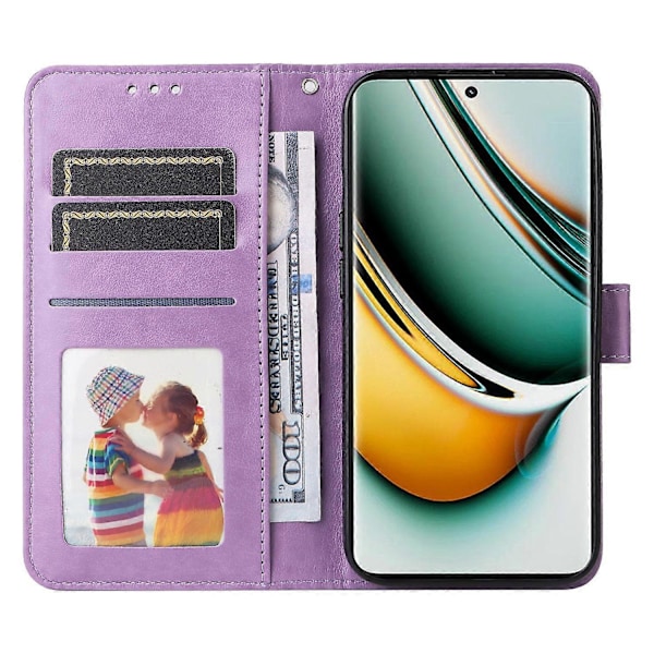 Läderplånboksfodral med solrosmönster för Realme 11 Pro 5G/11 Pro+ 5G - Skyddande Flip-fodral med stativ Multicolor, Purple Style C