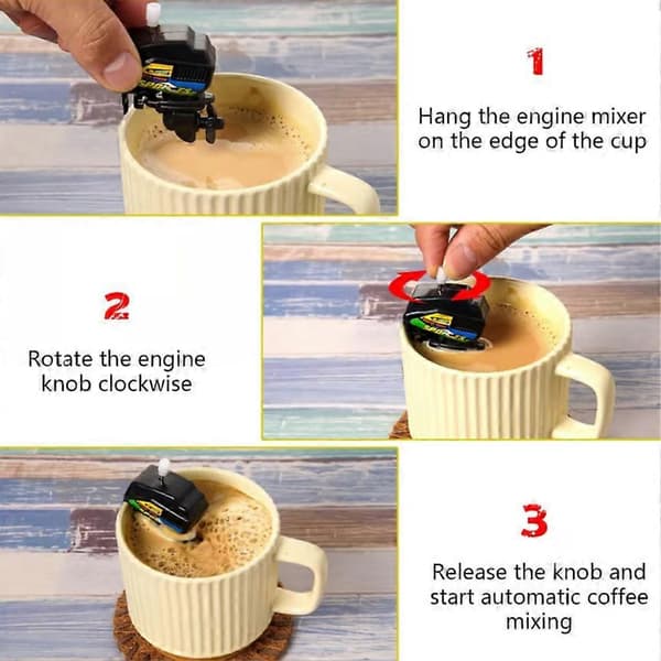 Mini bådmotorformet kafferører, drikkeblander til hjemmekøkken og bar (D)
