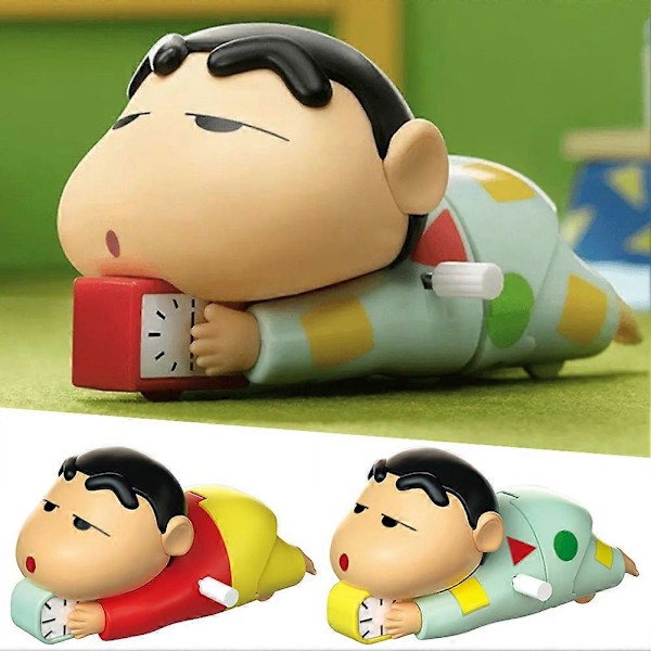 Mini Flytbare Shinchan Legetøj Tegneserie Anime Figur Optrækslegetøj til Børn og Voksne[D] Blue