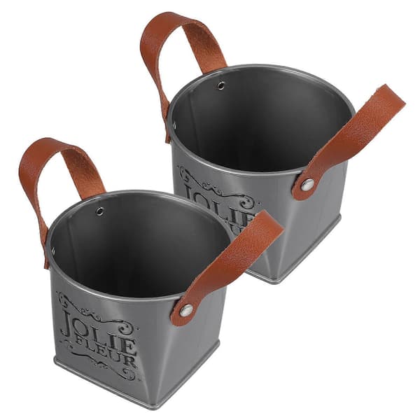 Planteringskruka för suckulenter Dekor PP Plast Kaktusar Lämplig 10,2x8x7,3 cm Plantering 2 st[D] Grey 10.20X8.00X7.30CM